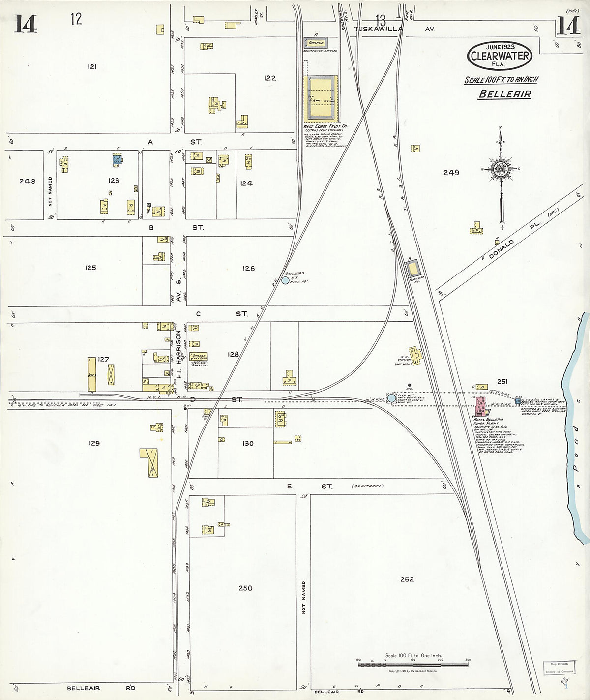 Clearwater, Pinellas County, Florida 1923 (Sheet 14) by Relic Map Company