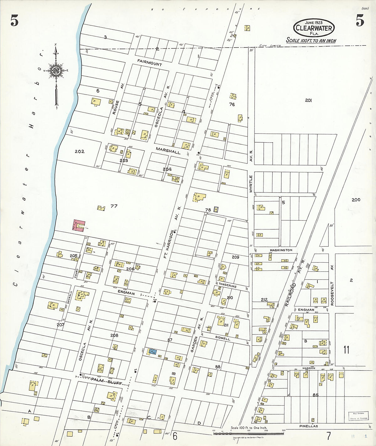 Clearwater, Pinellas County, Florida 1923 (Sheet 5) by Relic Map Company