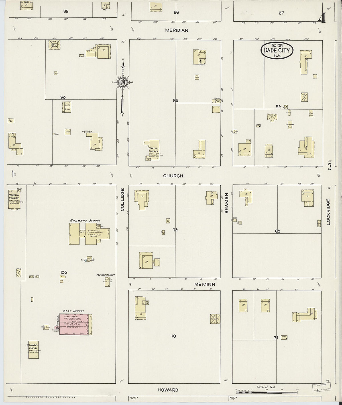 Dade City, Pasco County, Florida 1914 (Sheet 4 of 6) by Relic Map Company
