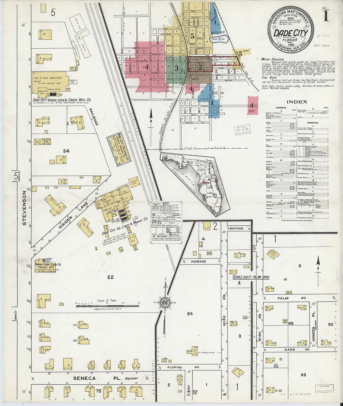 Dade City, Pasco County, Florida 1920 (Sheet 1 of 5) by Relic Map Company