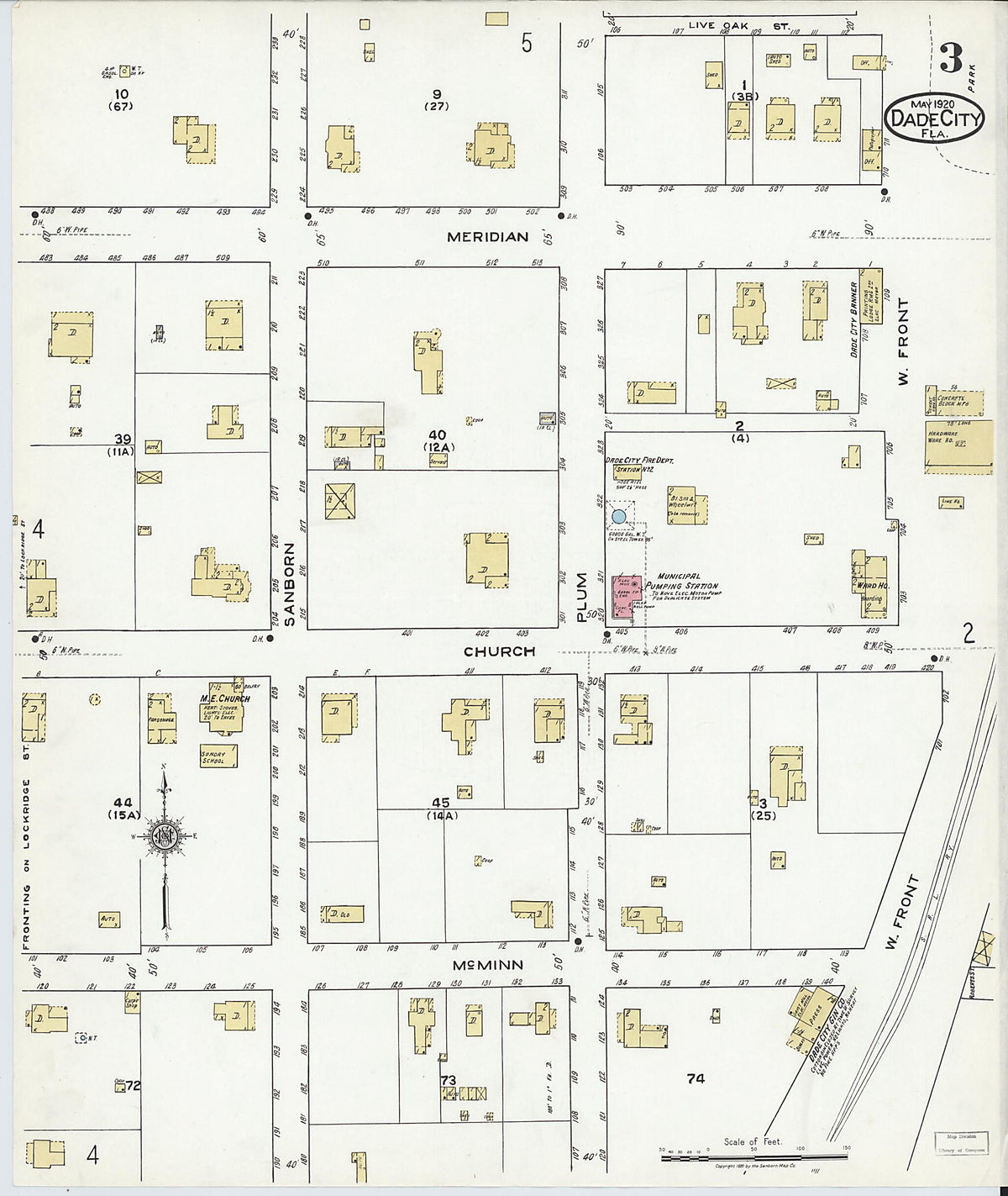 Dade City, Pasco County, Florida 1920 (Sheet 3 of 5) by Relic Map Company