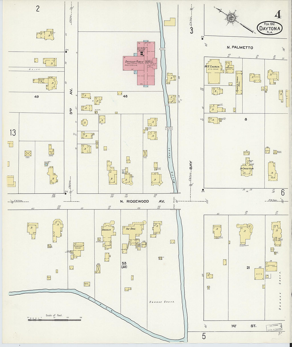 Daytona, Volusia County, Florida 1912 (Sheet 4 of 14) by Relic Map Company