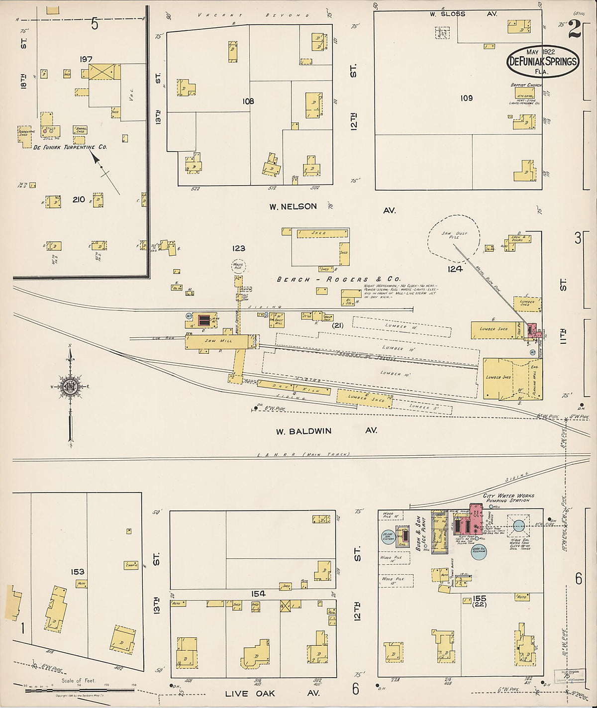 De Funiak Springs, Walton County, Florida 1922 (Sheet 2 of 9) by Relic Map Company
