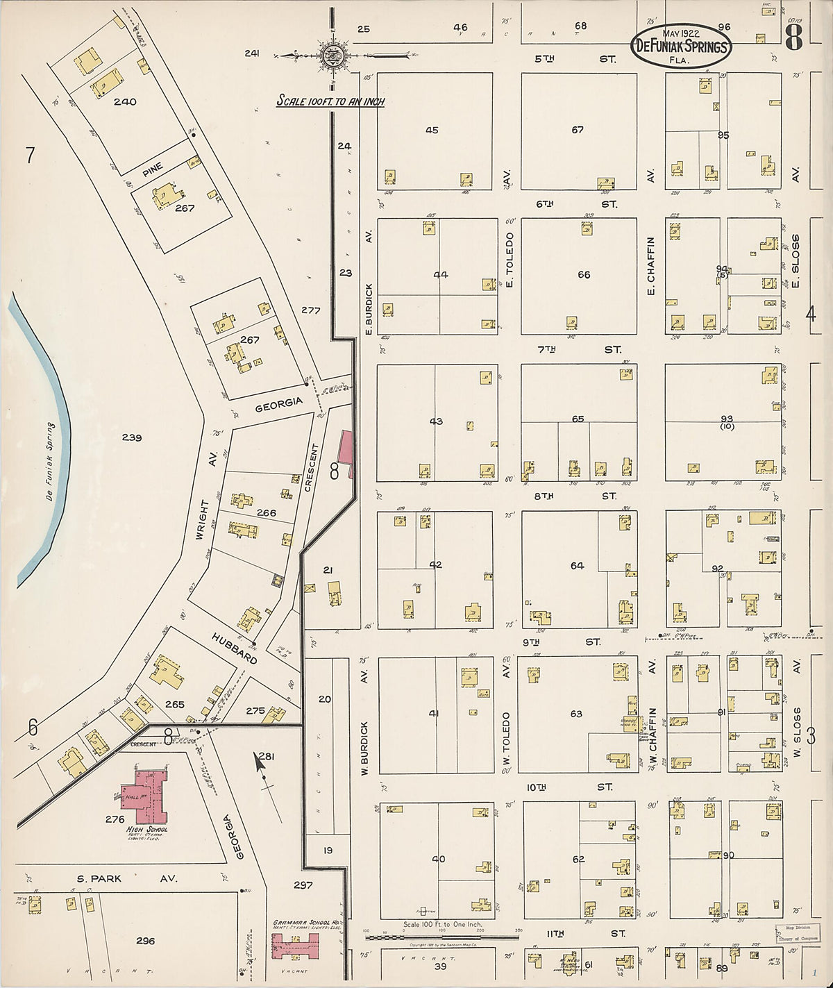 De Funiak Springs, Walton County, Florida 1922 (Sheet 8 of 9) by Relic Map Company
