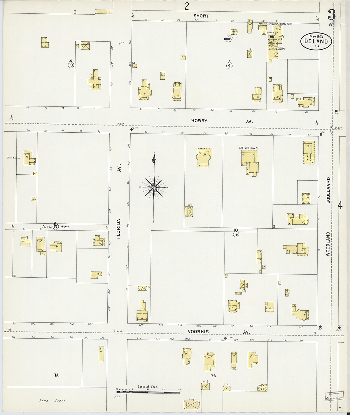De Land, Volusia County, Florida 1903 (Sheet 3 of 8) by Relic Map Company