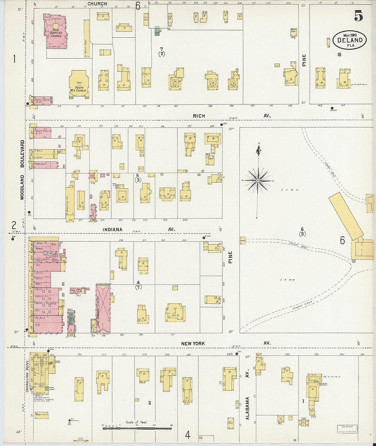 De Land, Volusia County, Florida 1903 (Sheet 5 of 8) by Relic Map Company