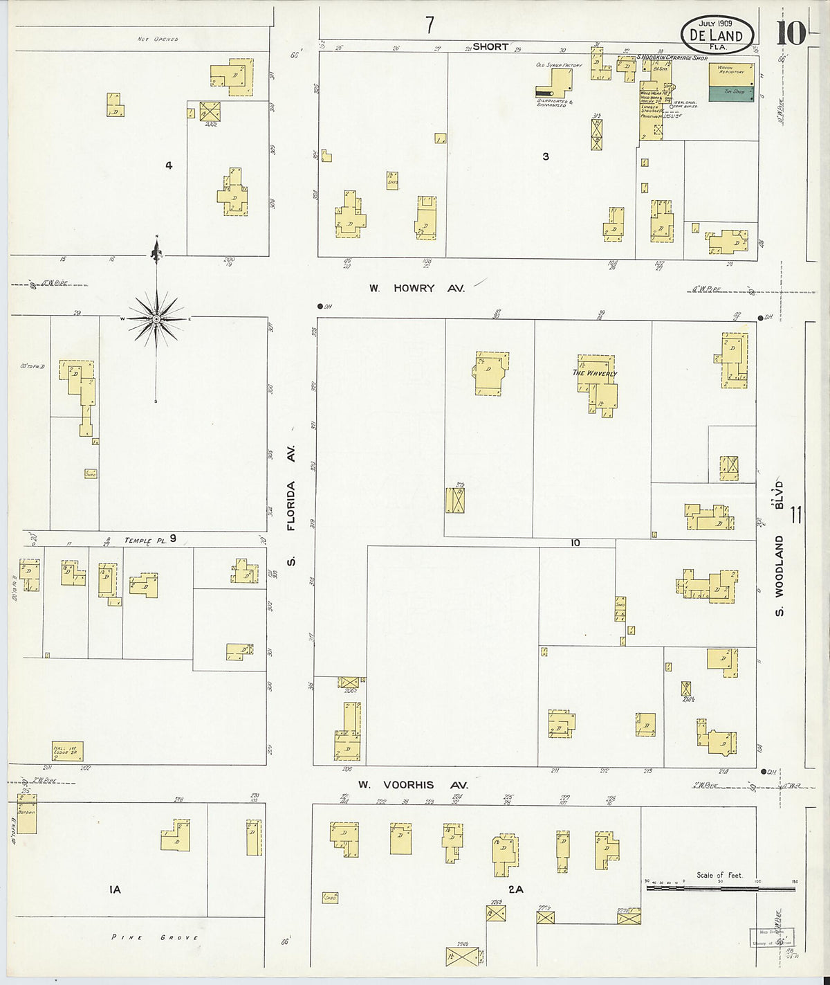 De Land, Volusia County, Florida 1909 (Sheet 10 of 12) by Relic Map Company