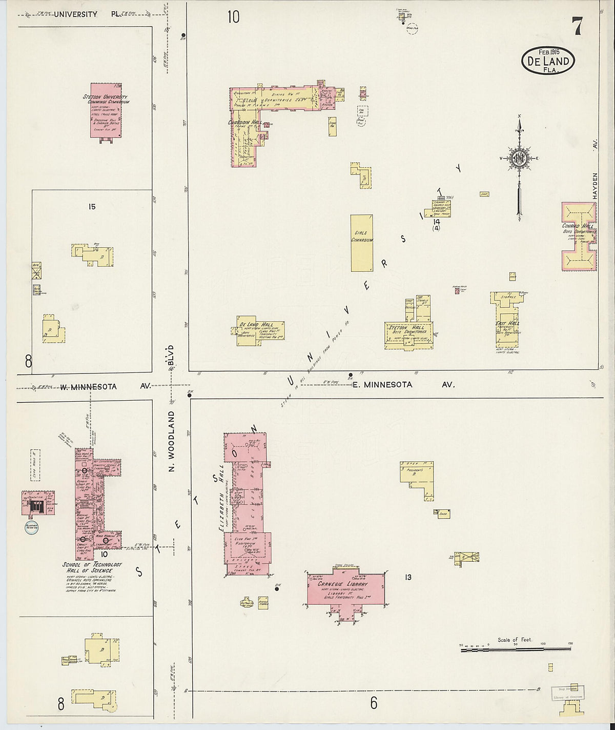 De Land, Volusia County, Florida 1915 (Sheet 7 of 12) by Relic Map Company