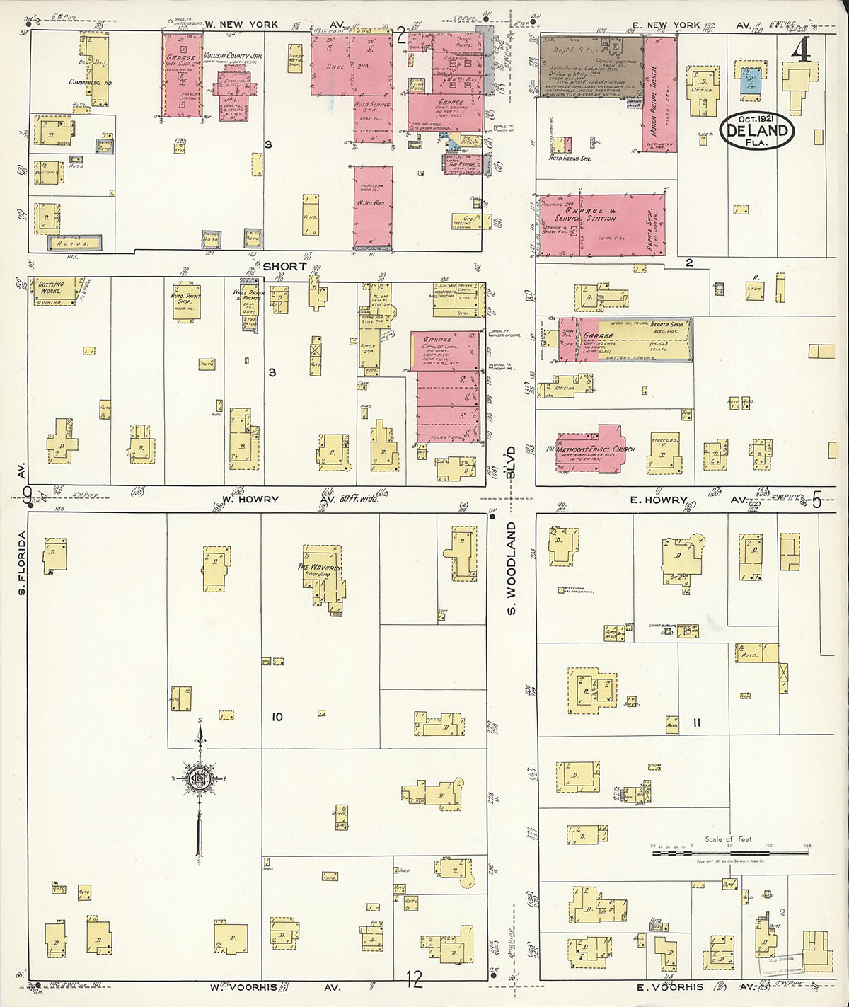 De Land, Volusia County, Florida 1921 (Sheet 4 of 15) by Relic Map Company
