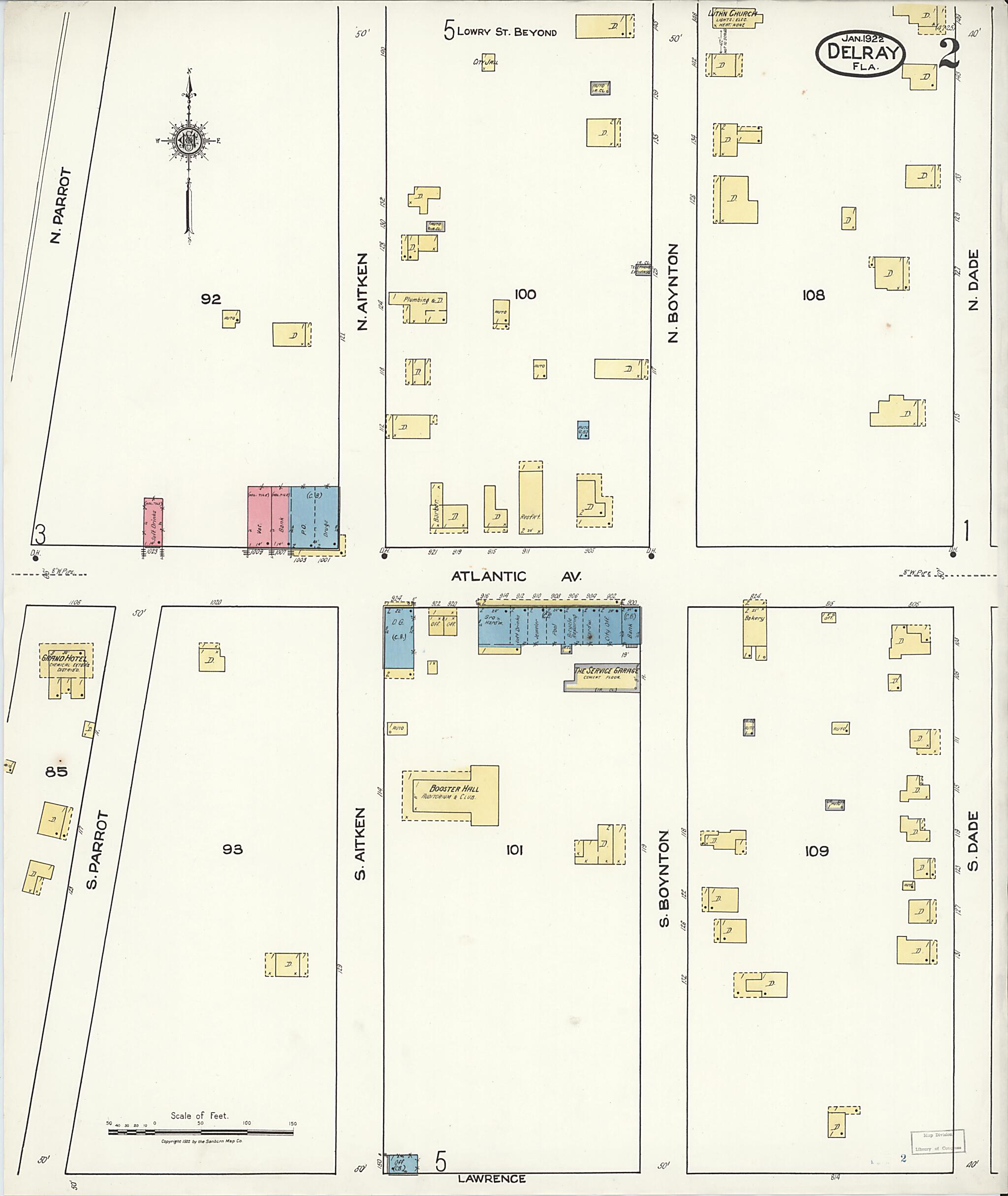 Old Map of Delray, Palm Beach County, Florida [1922] Delray, Palm Beach ...