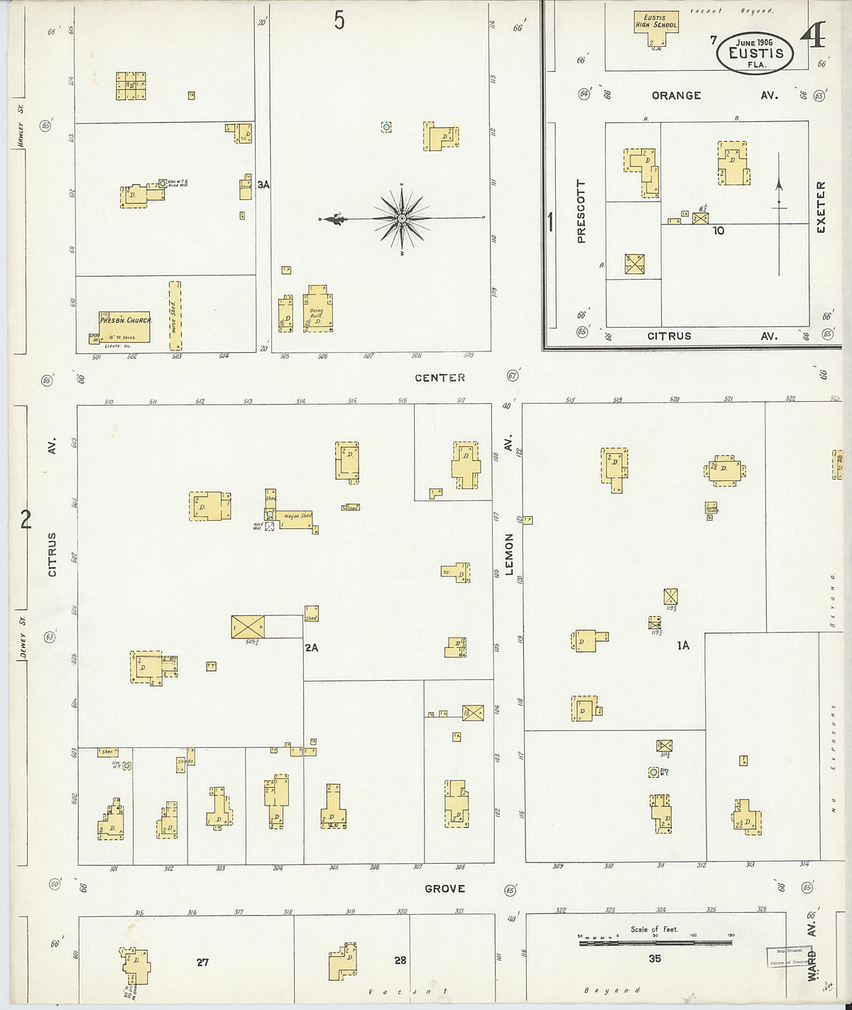 Eustis, Lake County, Florida 1906 (Sheet 4 of 5) by Relic Map Company