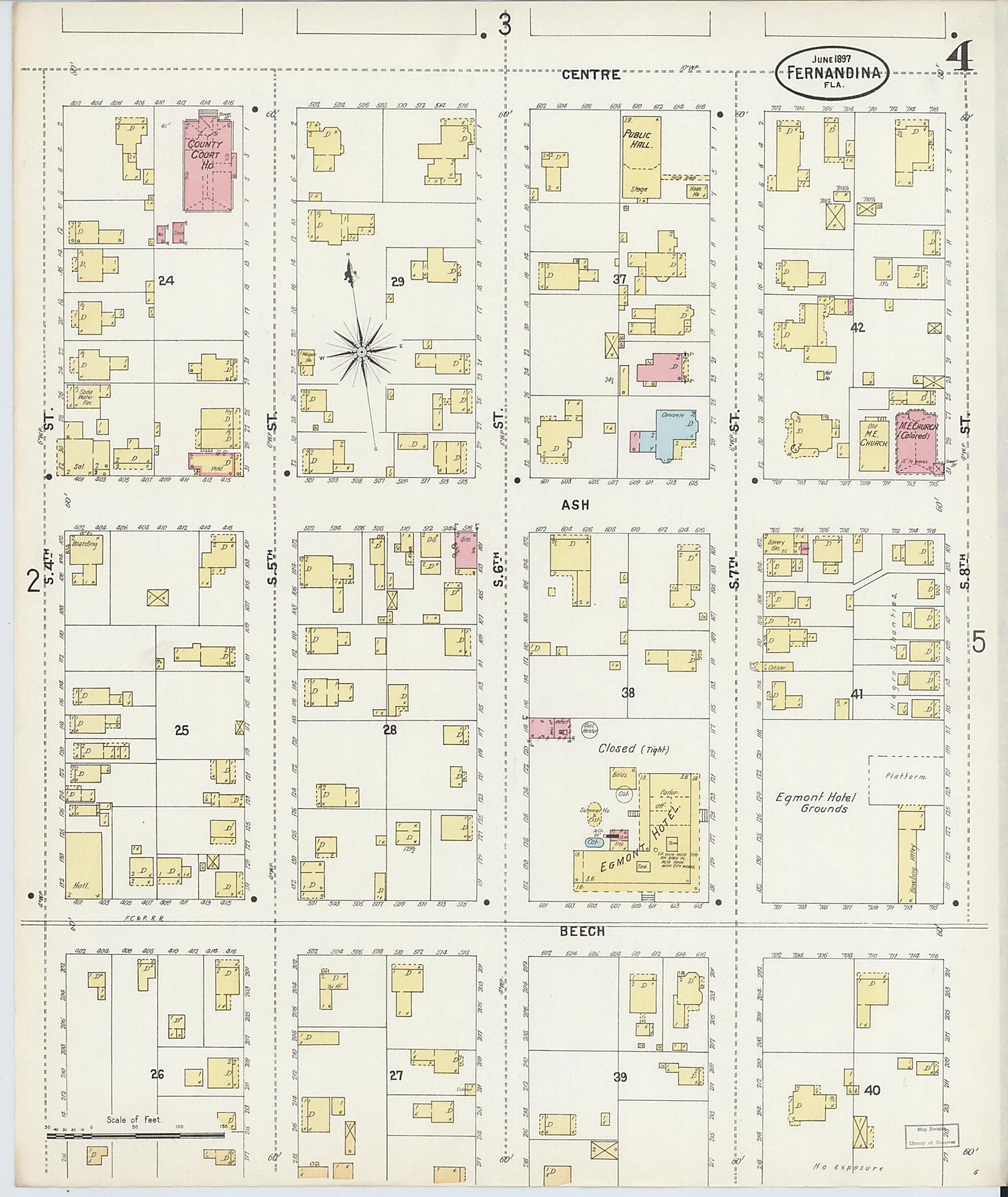 This old map of Fernandina, Nassau County, Florida was created by Sanborn Map Company in 1897