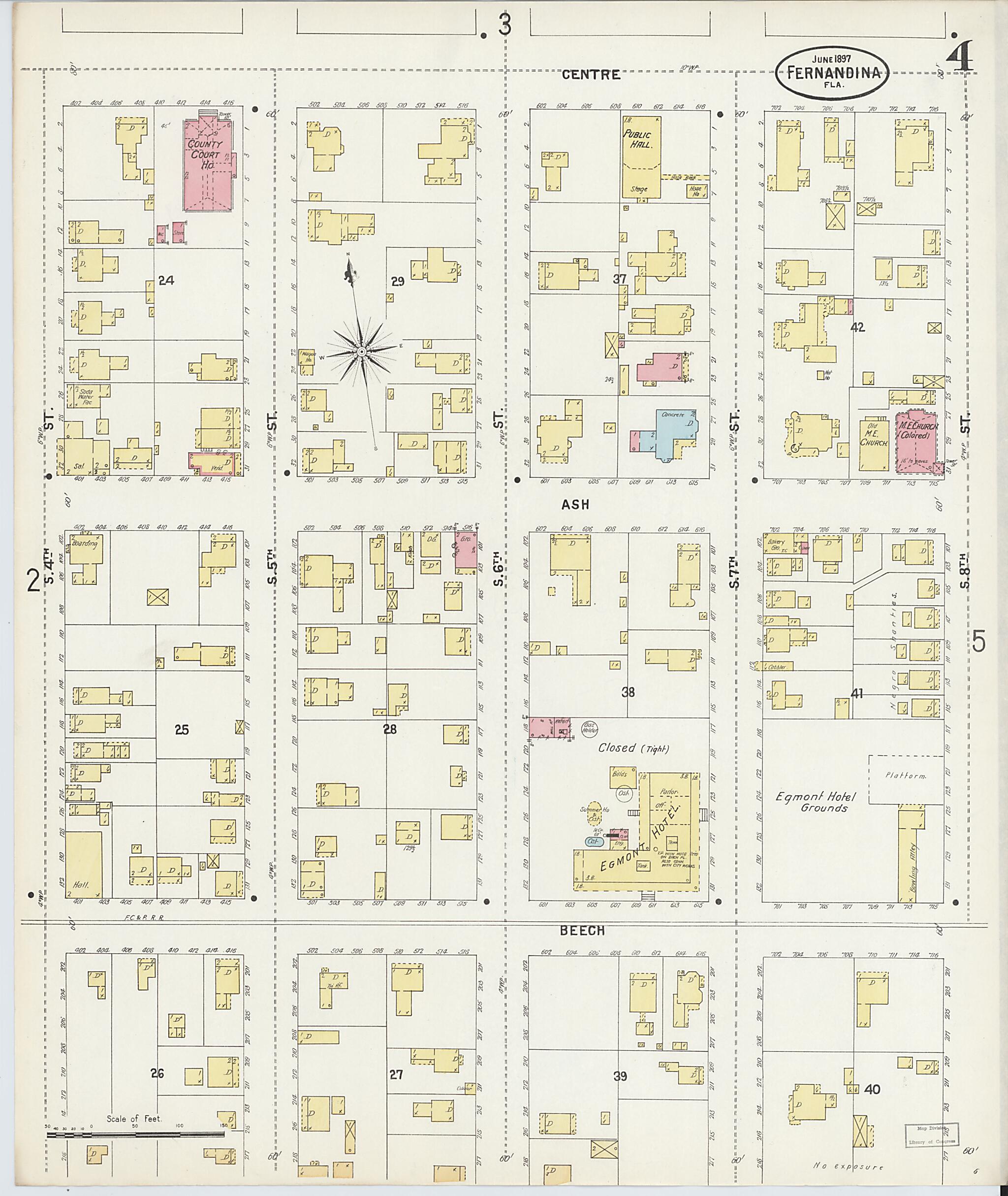 This old map of Fernandina, Nassau County, Florida was created by Sanborn Map Company in 1897