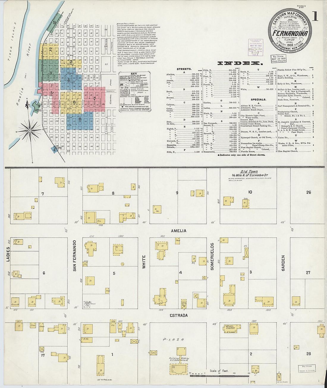 This old map of Fernandina, Nassau County, Florida was created by Sanborn Map Company in 1903