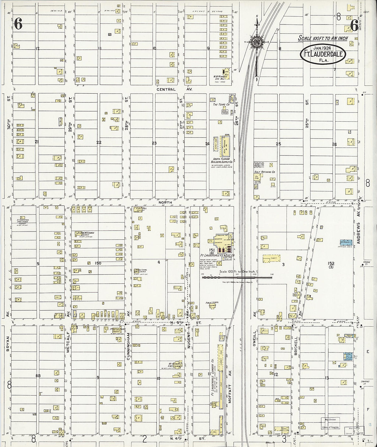 Fort Lauderdale, Broward County, Florida 1924 (Sheet 6 of 8) by Relic Map Company
