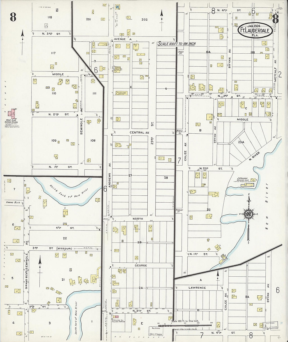 Fort Lauderdale, Broward County, Florida 1924 (Sheet 8 of 8) by Relic Map Company