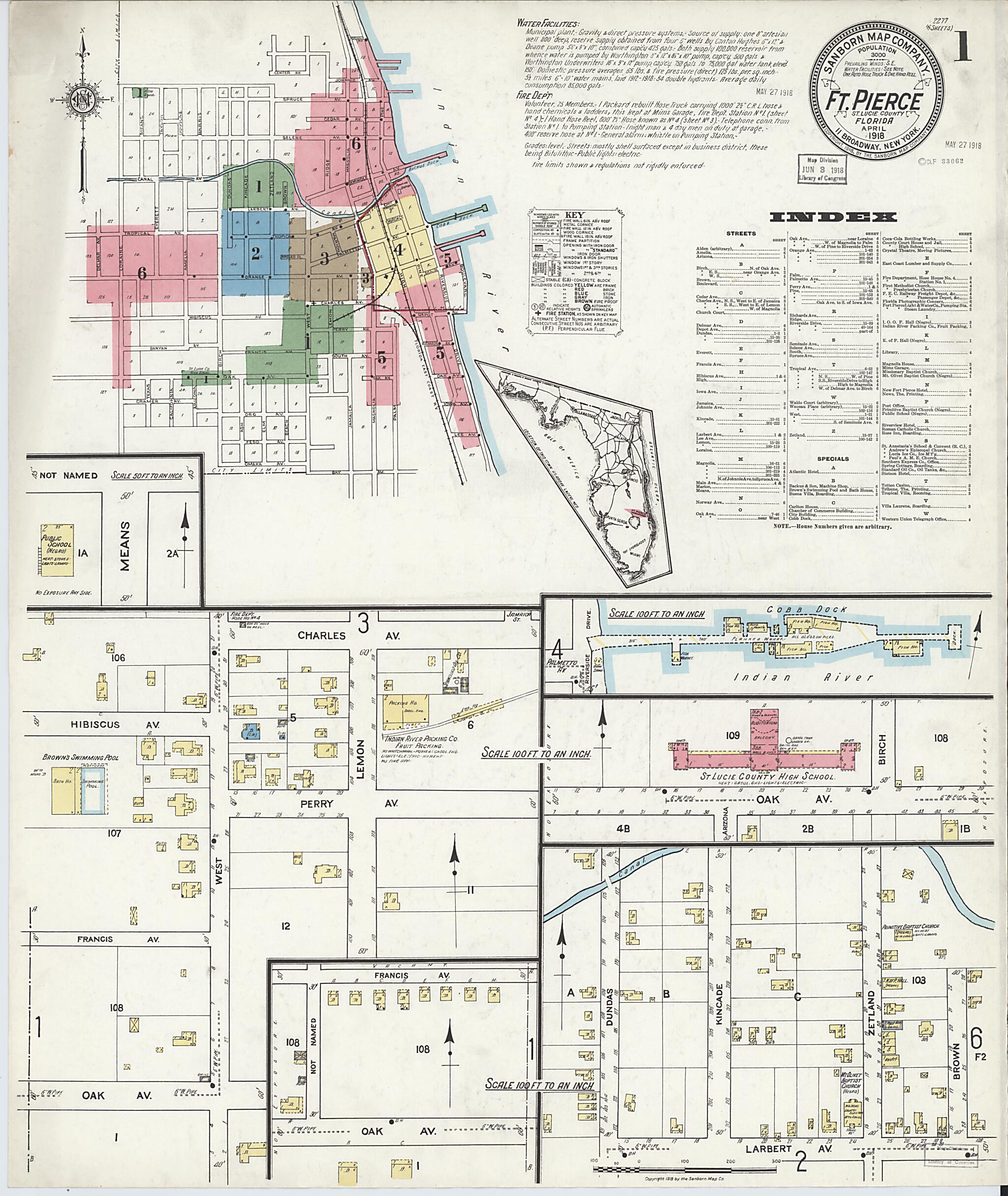 Old Map of Fort Pierce, St Lucie County, Florida [1918] Fort Pierce, St ...