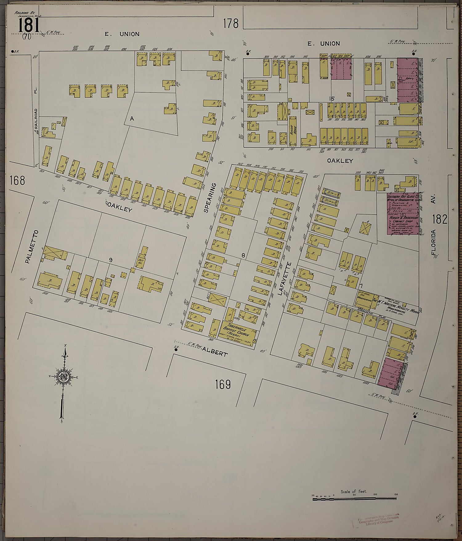 This old map of Jacksonville, Duval County, Florida was created by Sanborn Map Company in 1913