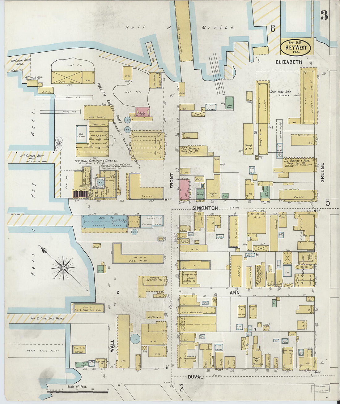 This old map of Key West, Monroe County, Florida was created by Sanborn Map Company in 1899