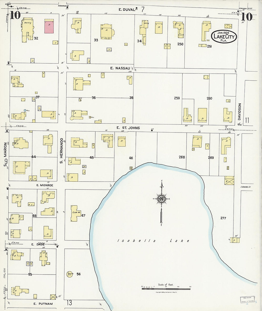 This old map of Watertown, Columbia County, Florida was created by Sanborn Map Company in 1924