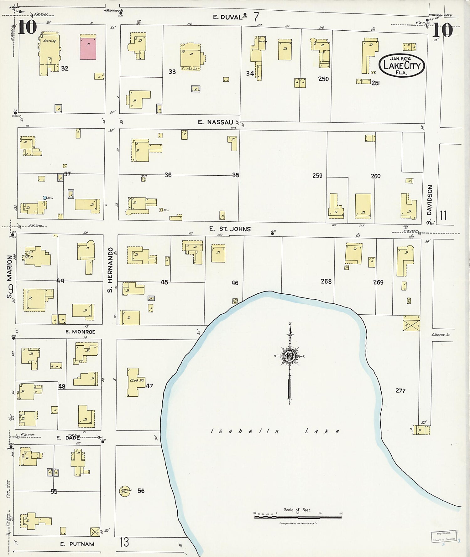 This old map of Watertown, Columbia County, Florida was created by Sanborn Map Company in 1924