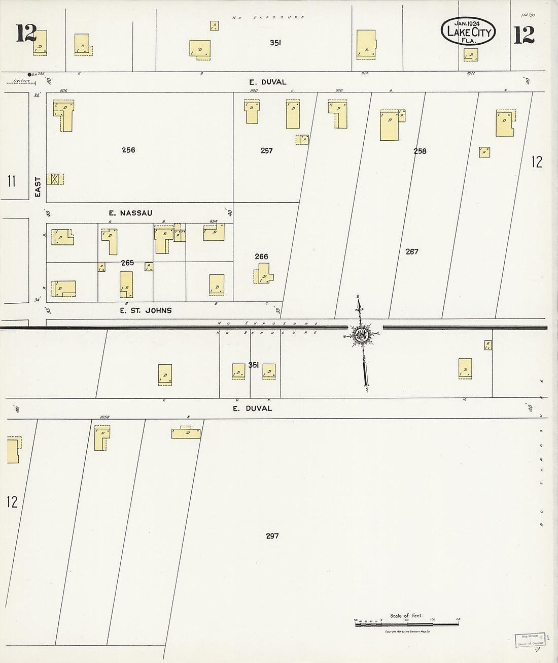 This old map of Watertown, Columbia County, Florida was created by Sanborn Map Company in 1924