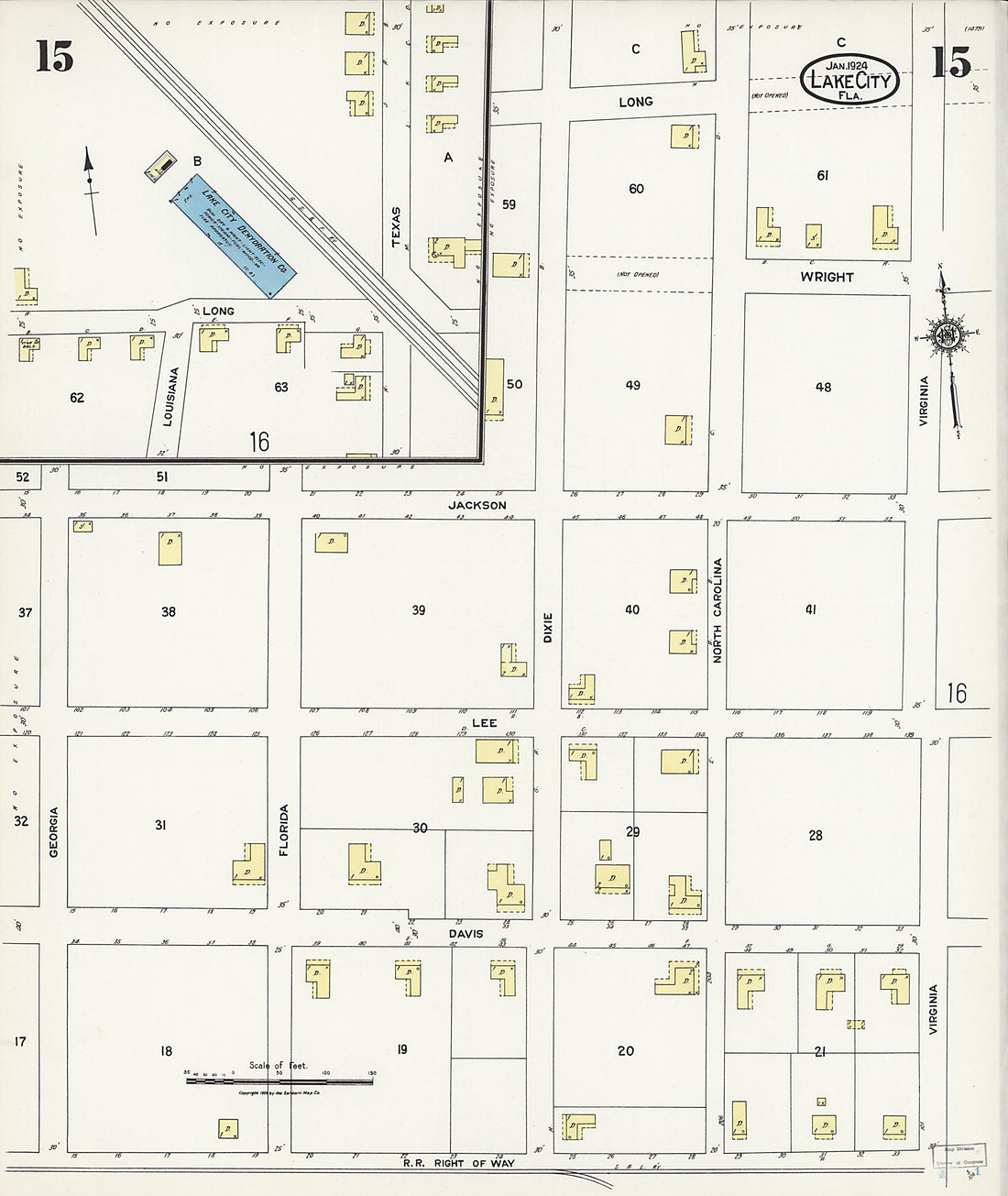 This old map of Watertown, Columbia County, Florida was created by Sanborn Map Company in 1924