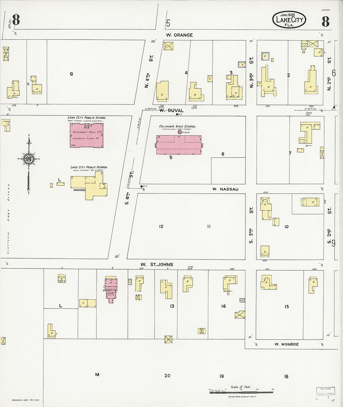 This old map of Watertown, Columbia County, Florida was created by Sanborn Map Company in 1924