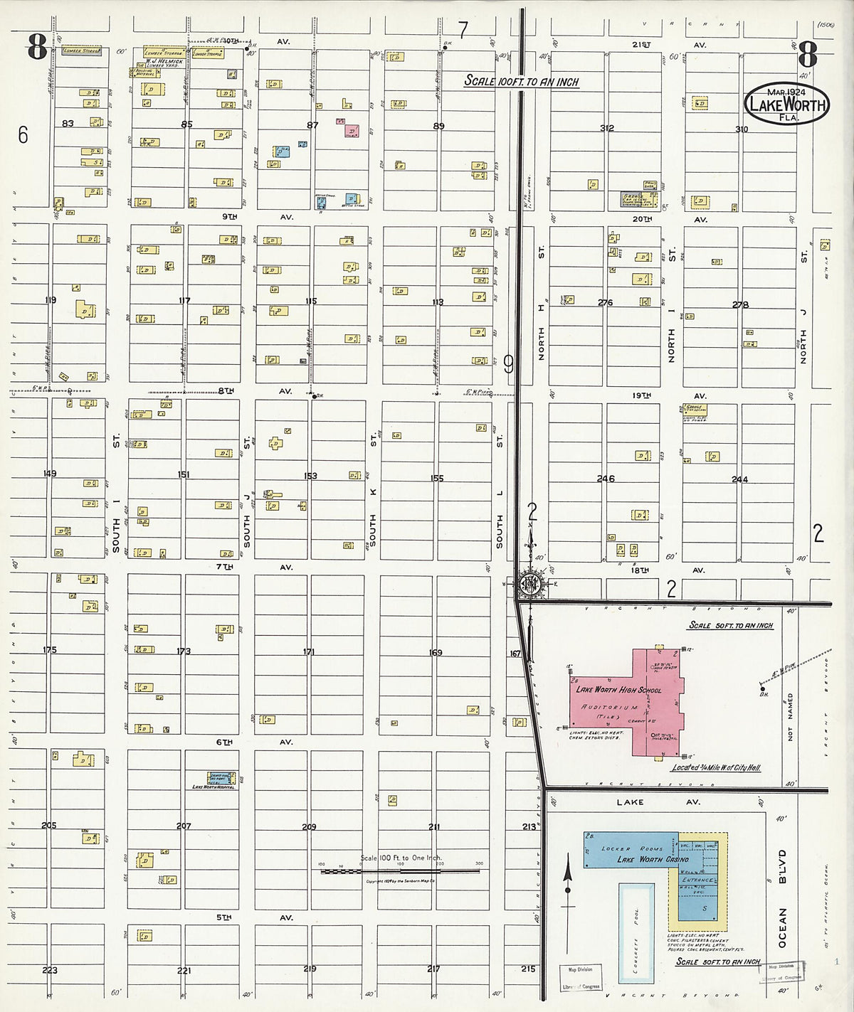 Lake Worth, Palm Beach County, Florida 1924 (Sheet 8 of 10) by Relic Map Company