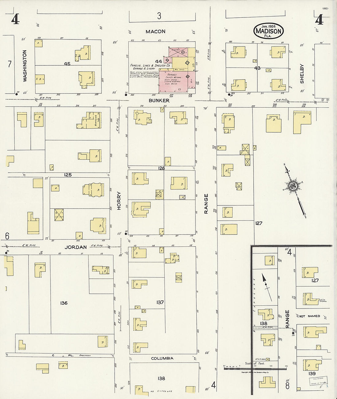 This old map of Madison, Madison County, Florida was created by Sanborn Map Company in 1924