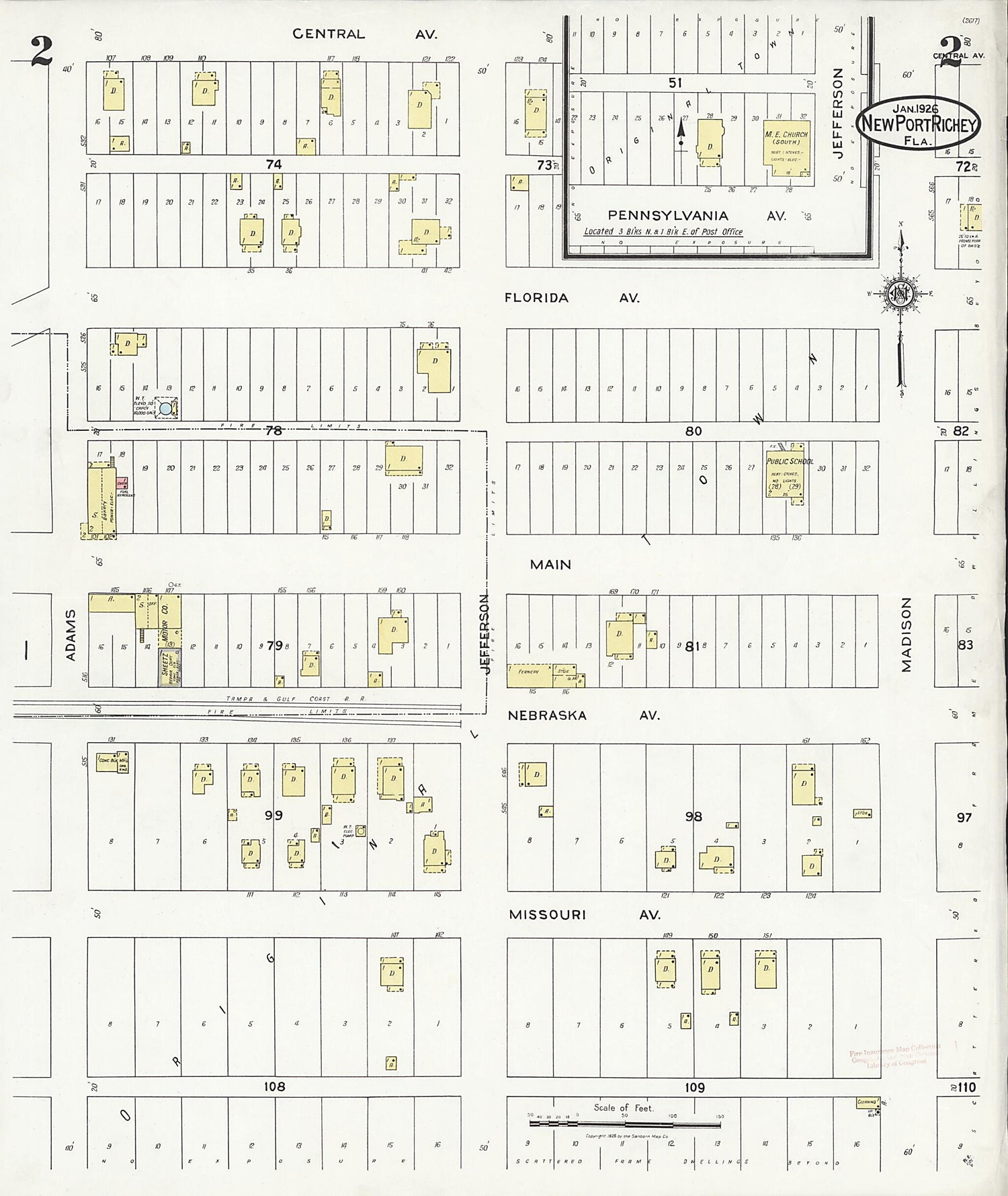 This old map of New Port Richey, Pasco County, Florida was created by Sanborn Map Company in 1926