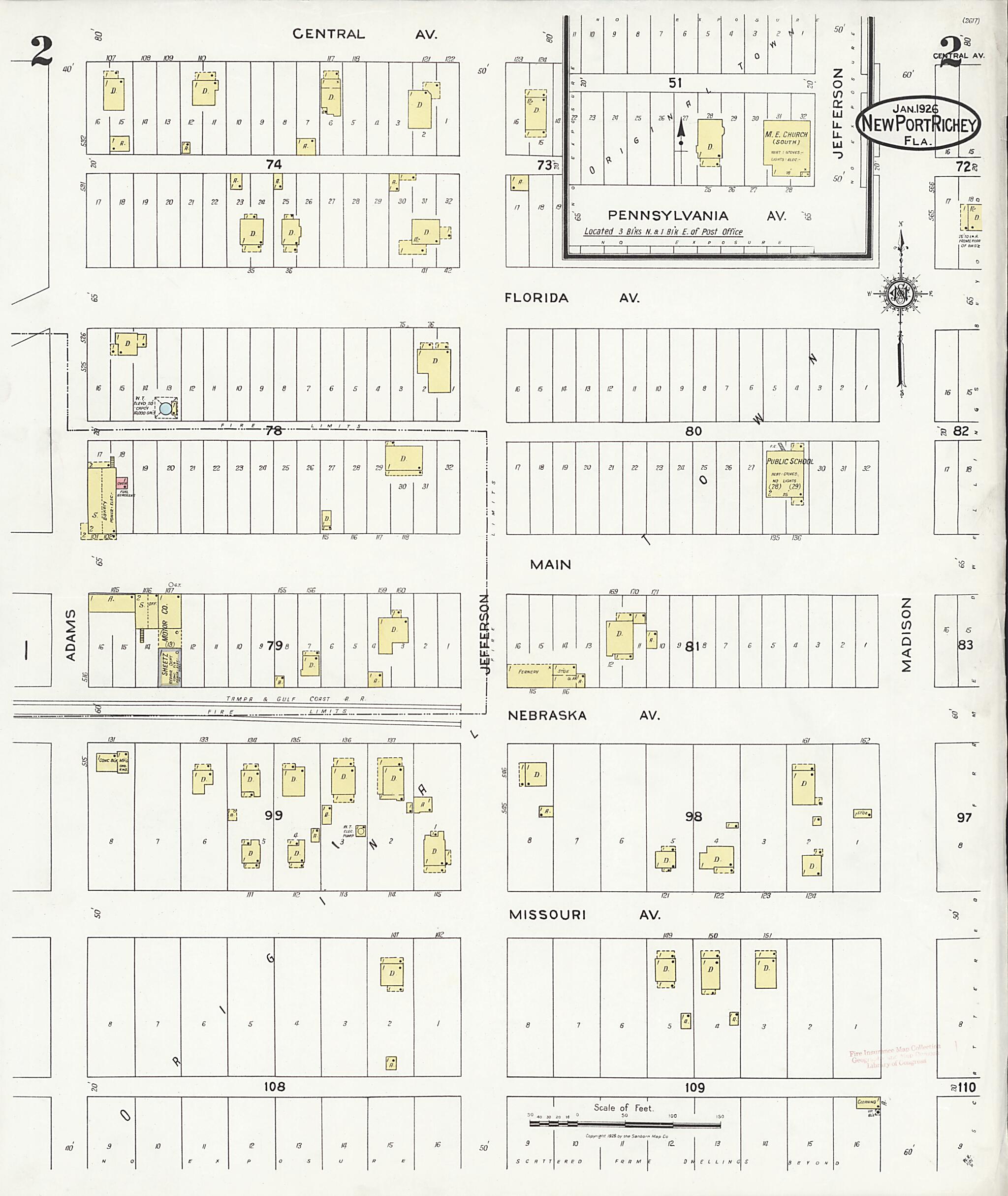This old map of New Port Richey, Pasco County, Florida was created by Sanborn Map Company in 1926