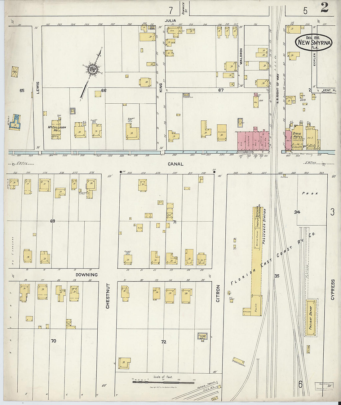 This old map of Wilbur, Valusia County, Florida was created by Sanborn Map Company in 1916