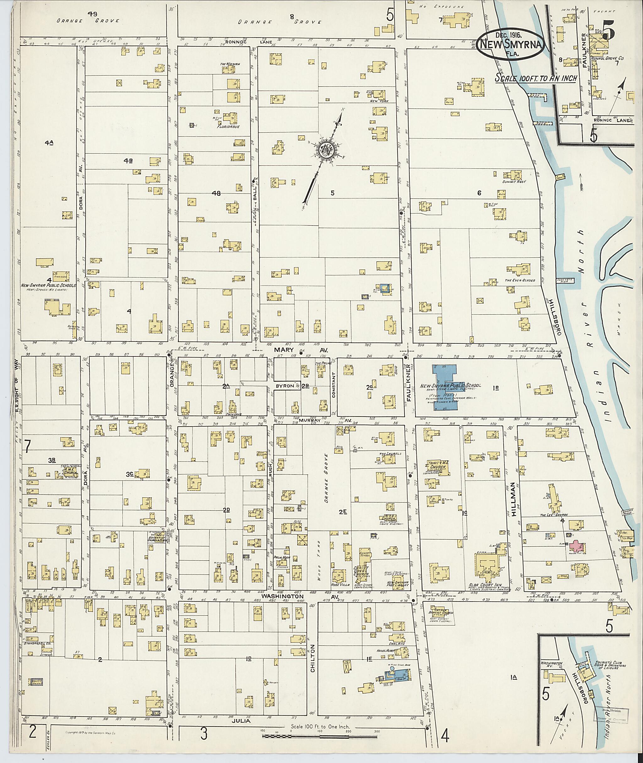 This old map of Wilbur, Valusia County, Florida was created by Sanborn Map Company in 1916