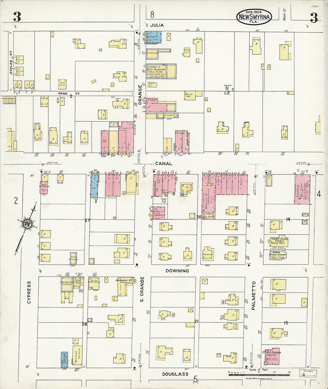 This old map of Wilbur, Valusia County, Florida was created by Sanborn Map Company in 1924
