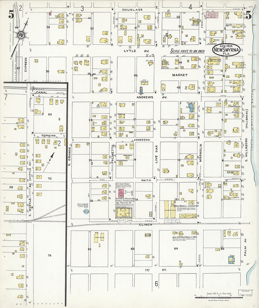 This old map of Wilbur, Valusia County, Florida was created by Sanborn Map Company in 1924