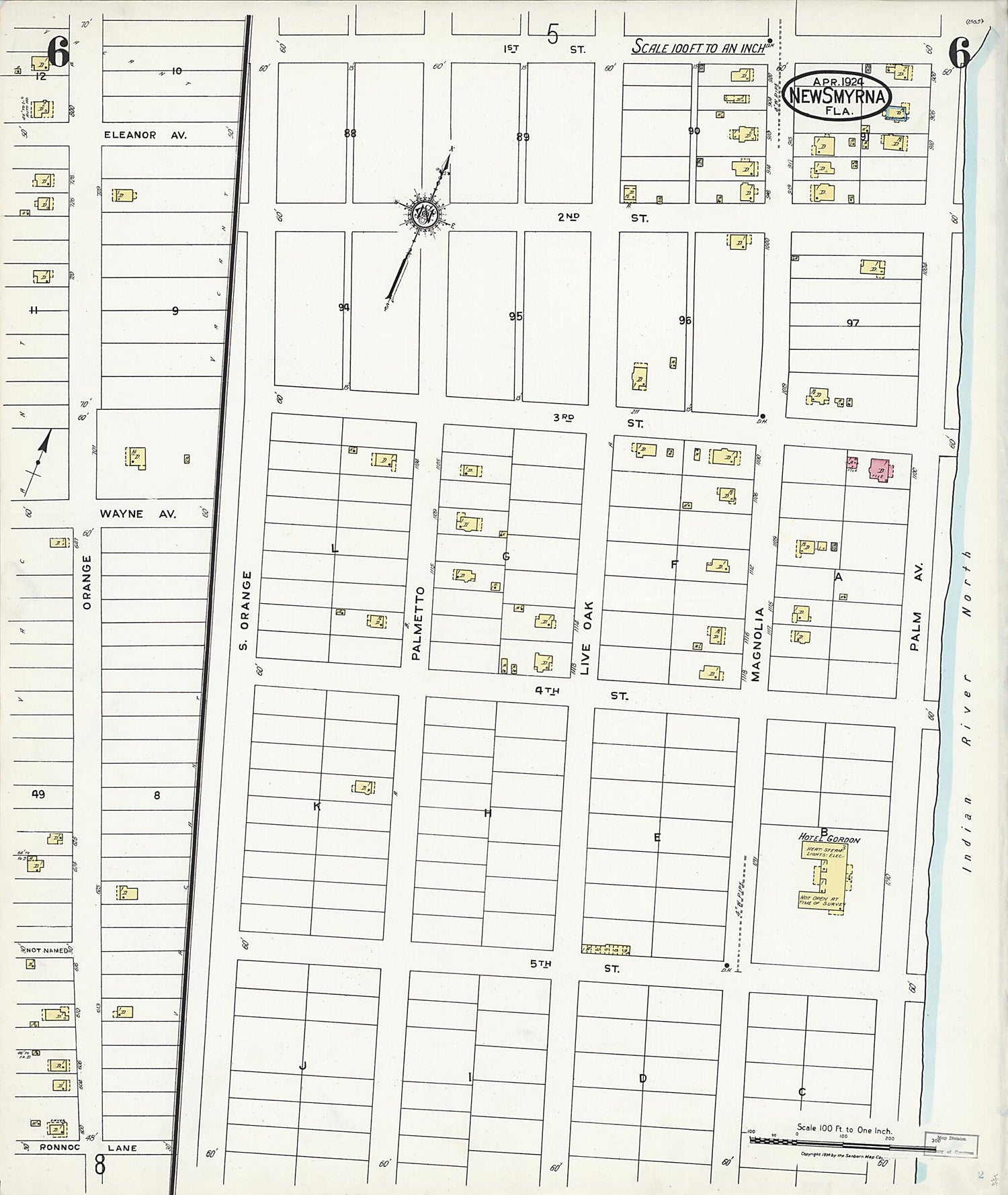 This old map of Wilbur, Valusia County, Florida was created by Sanborn Map Company in 1924