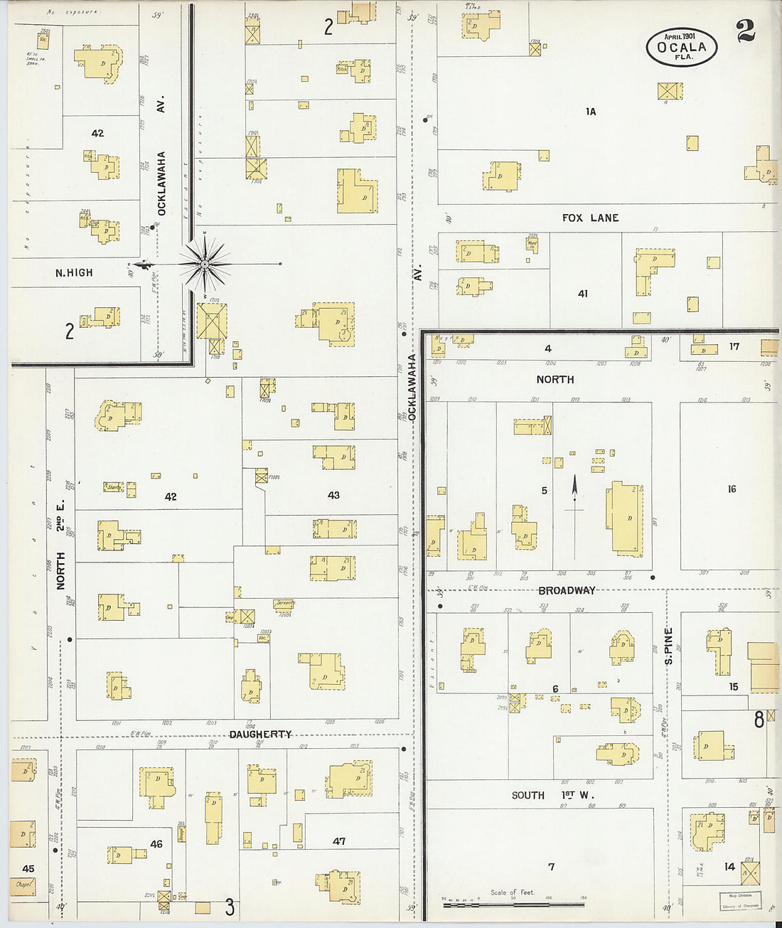 This old map of Ocala, Marion County, Florida was created by Sanborn Map Company in 1901