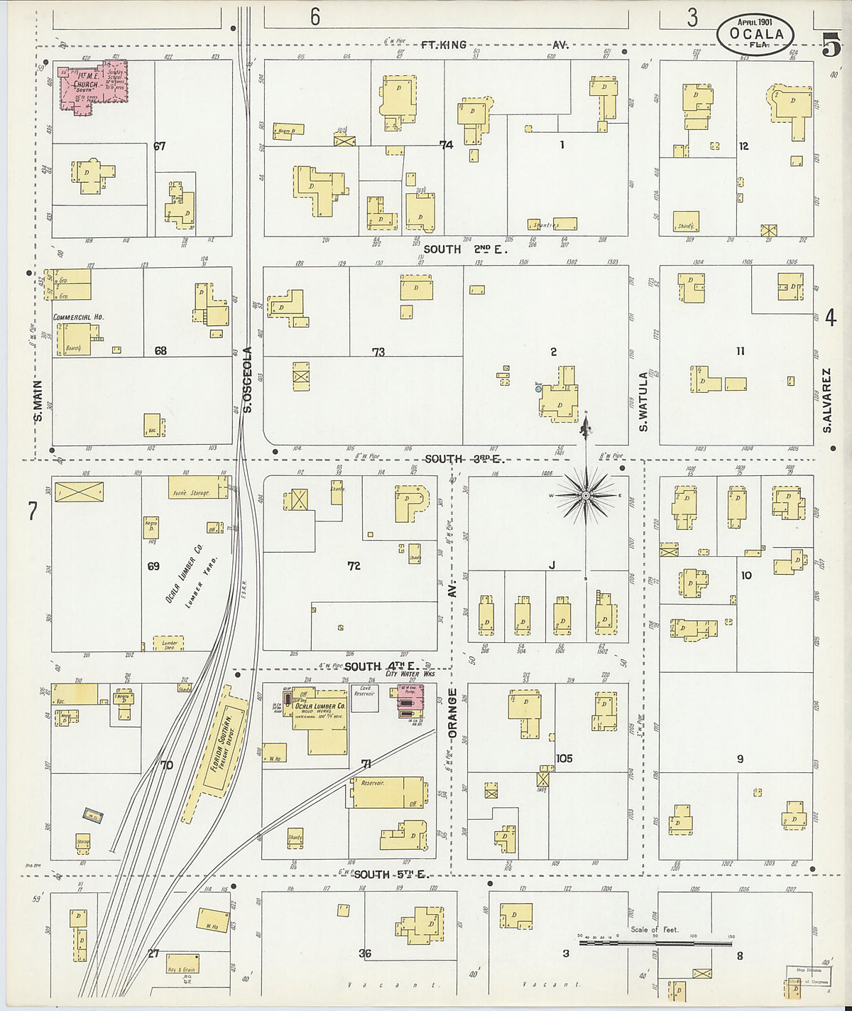Ocala, Marion County, Florida 1901 (Sheet 5 of 12) by Relic Map Company