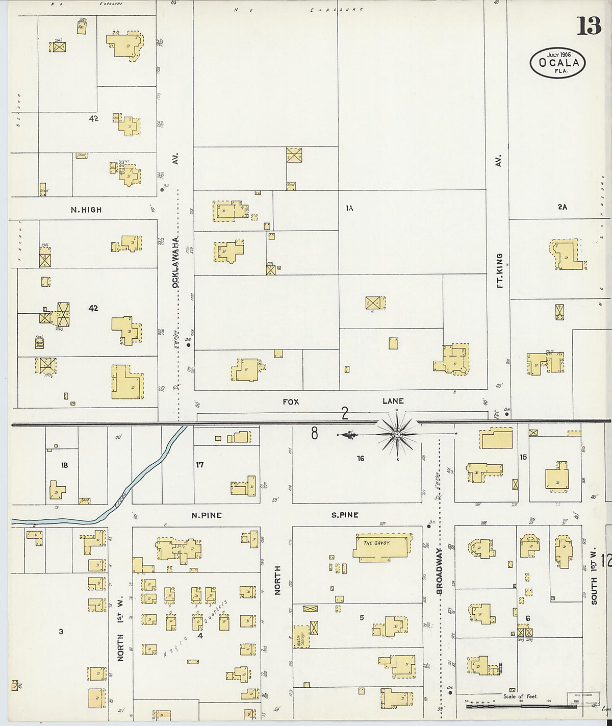 Ocala, Marion County, Florida 1906 (Sheet 13 of 14) by Relic Map Company