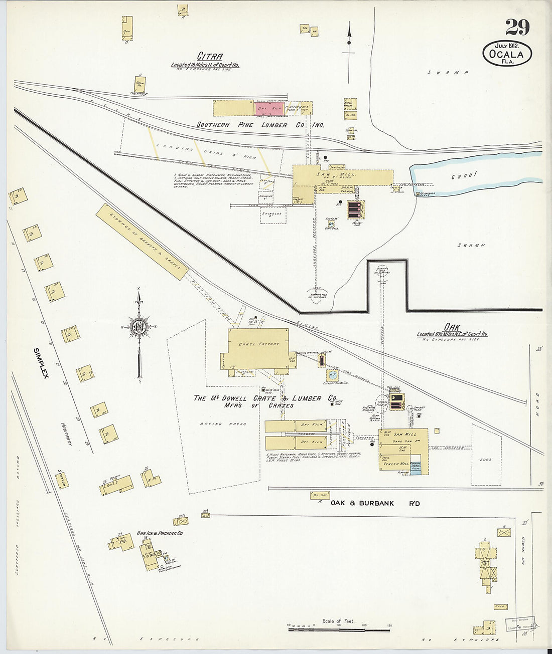 This old map of Ocala, Marion County, Florida was created by Sanborn Map Company in 1912