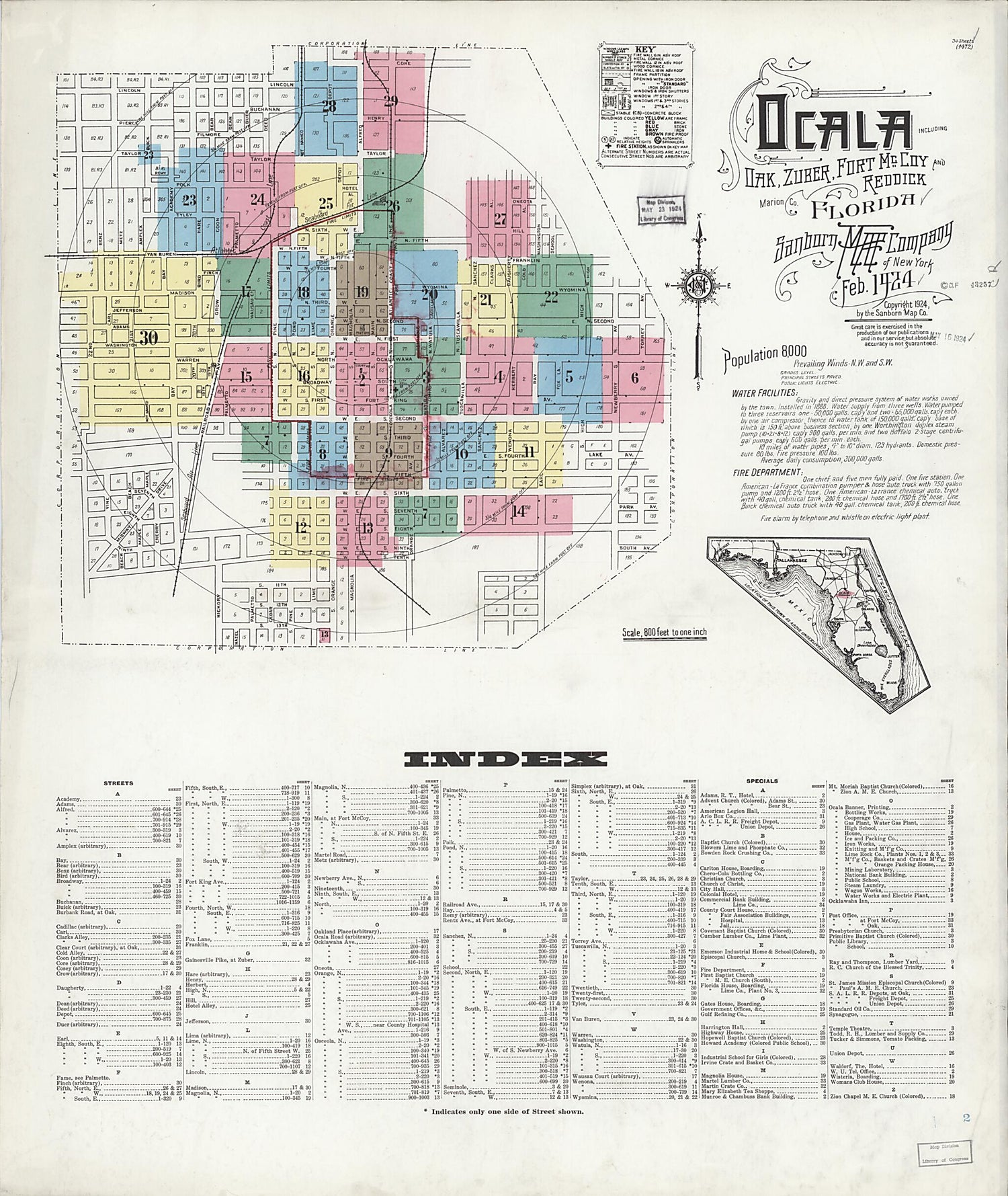 This old map of Zuber, Marion County, Florida was created by Sanborn Map Company in 1924