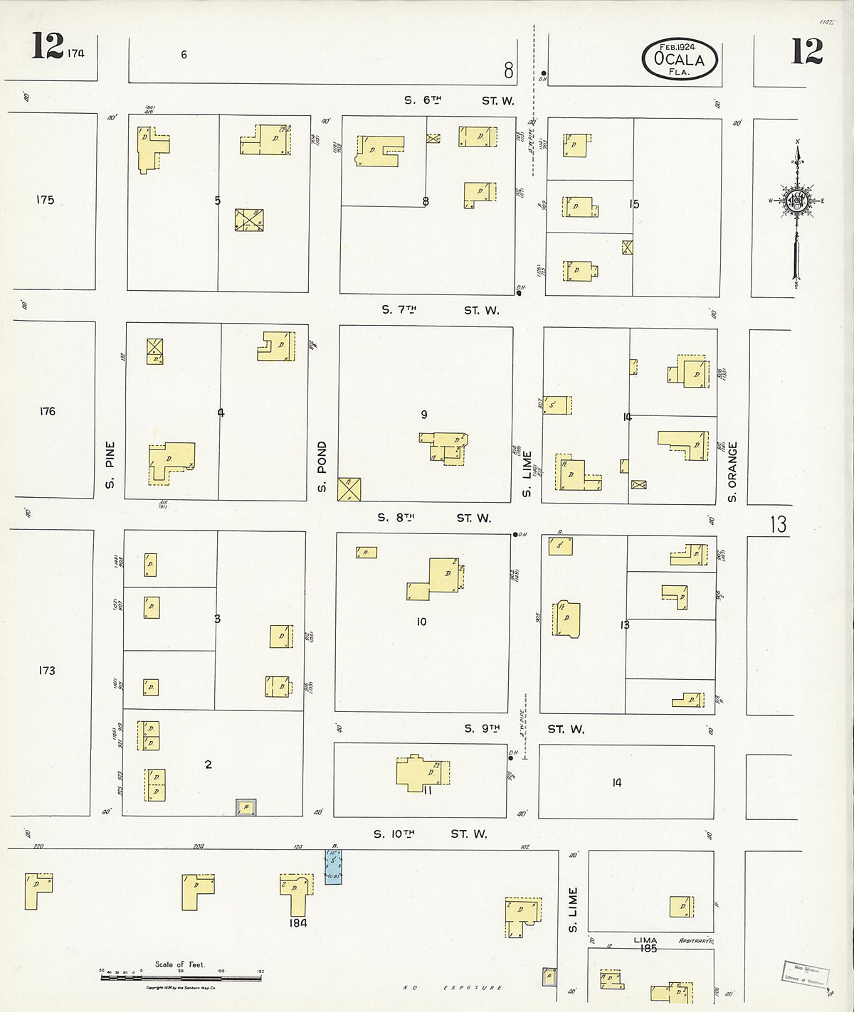 Ocala, Marion County, Florida 1924 (Sheet 12) by Relic Map Company