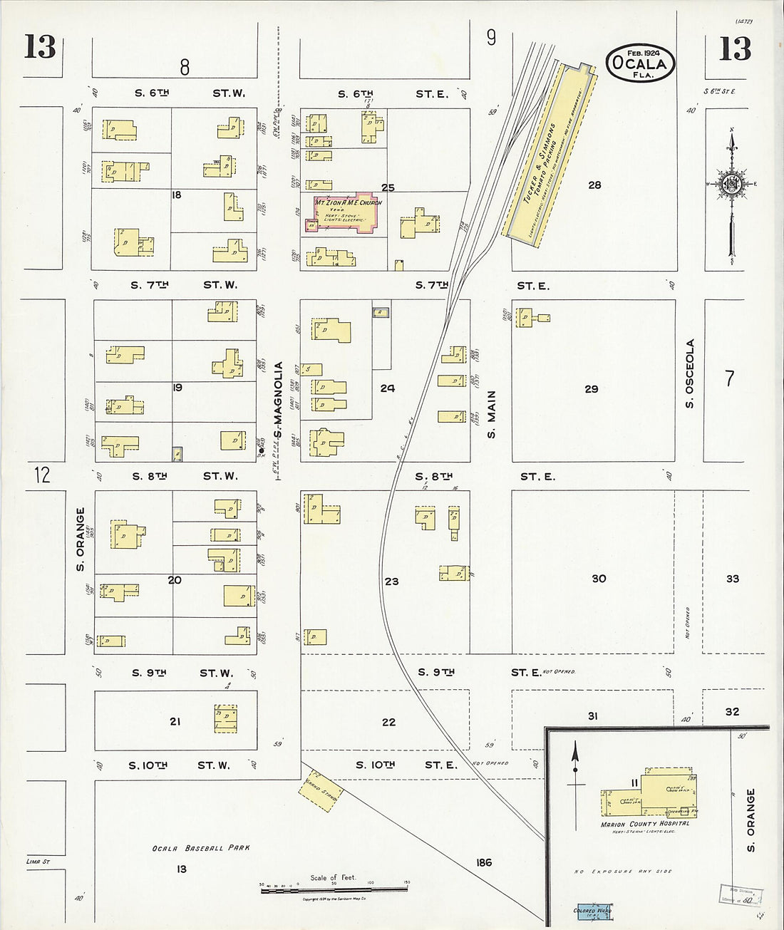 This old map of Zuber, Marion County, Florida was created by Sanborn Map Company in 1924