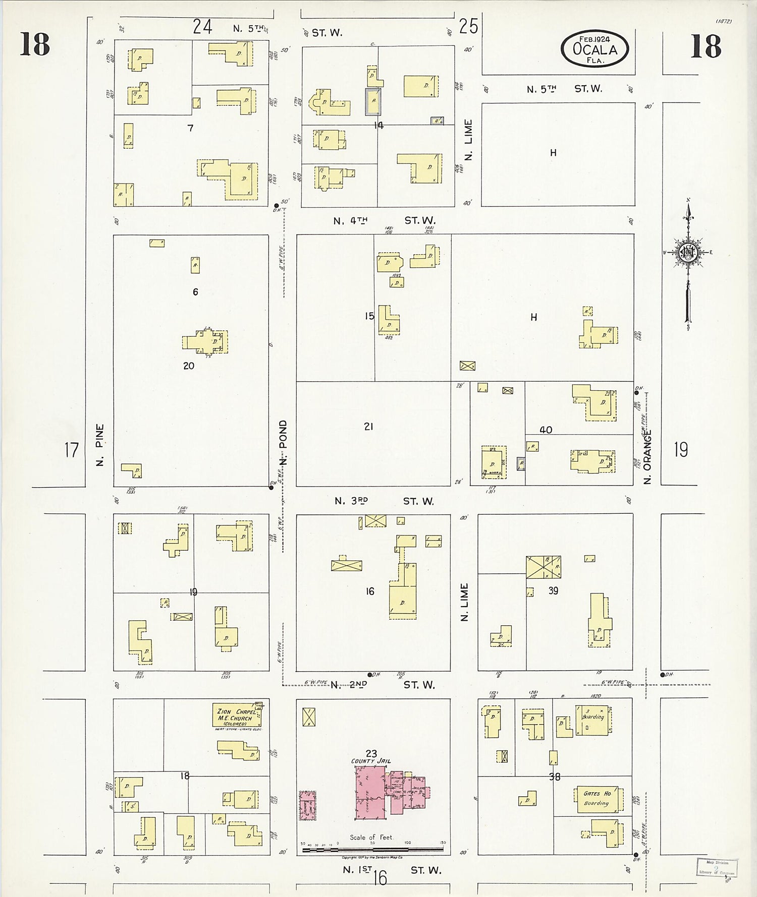 This old map of Zuber, Marion County, Florida was created by Sanborn Map Company in 1924