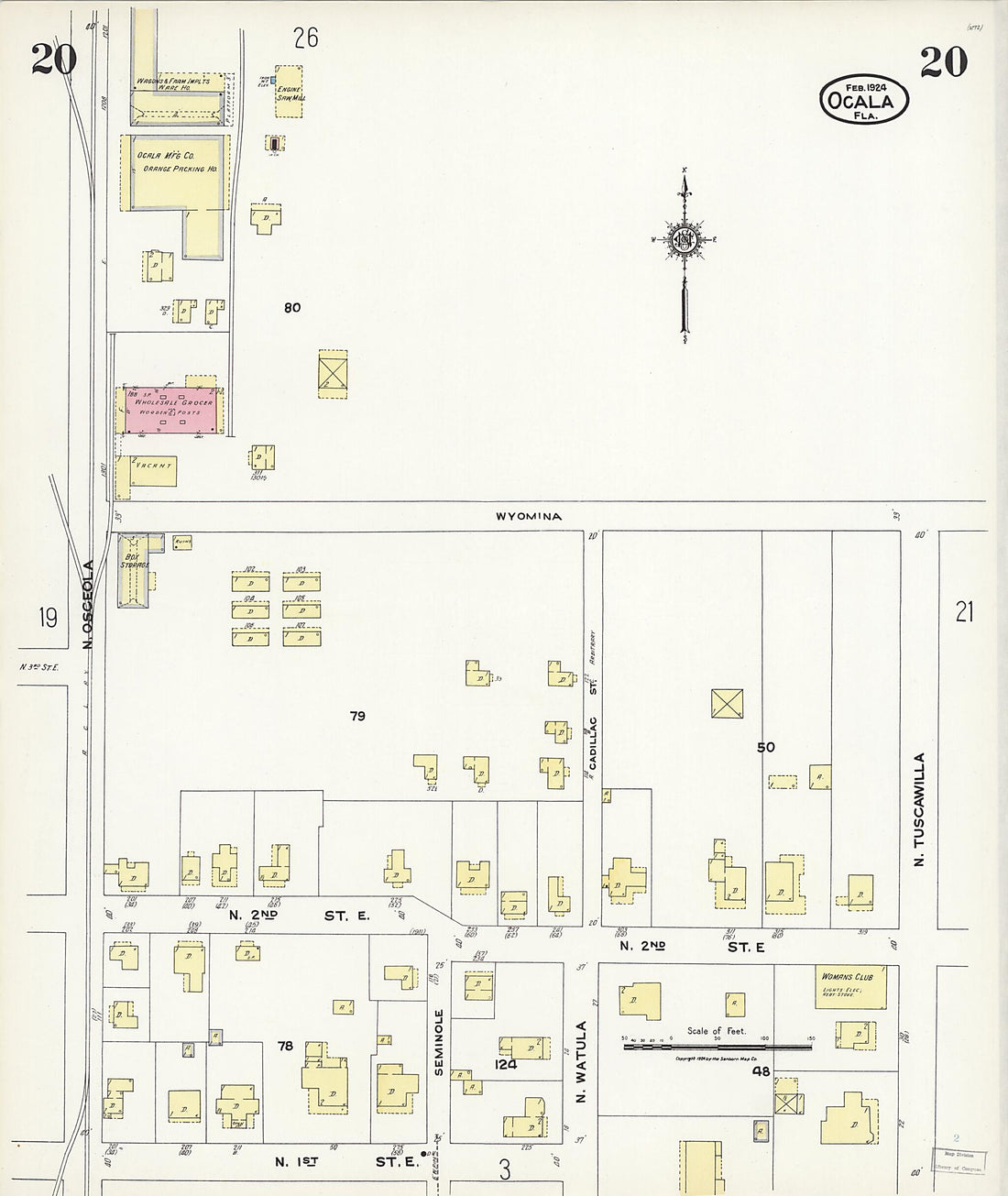 This old map of Zuber, Marion County, Florida was created by Sanborn Map Company in 1924