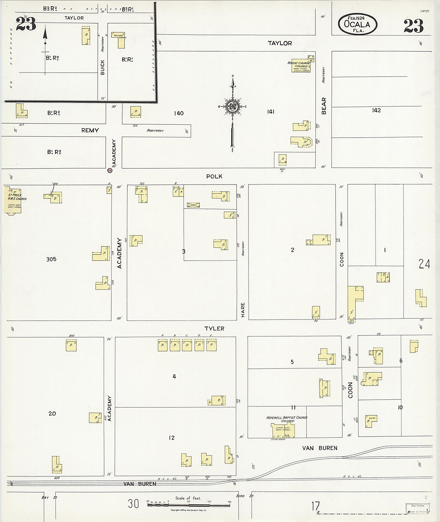 This old map of Zuber, Marion County, Florida was created by Sanborn Map Company in 1924