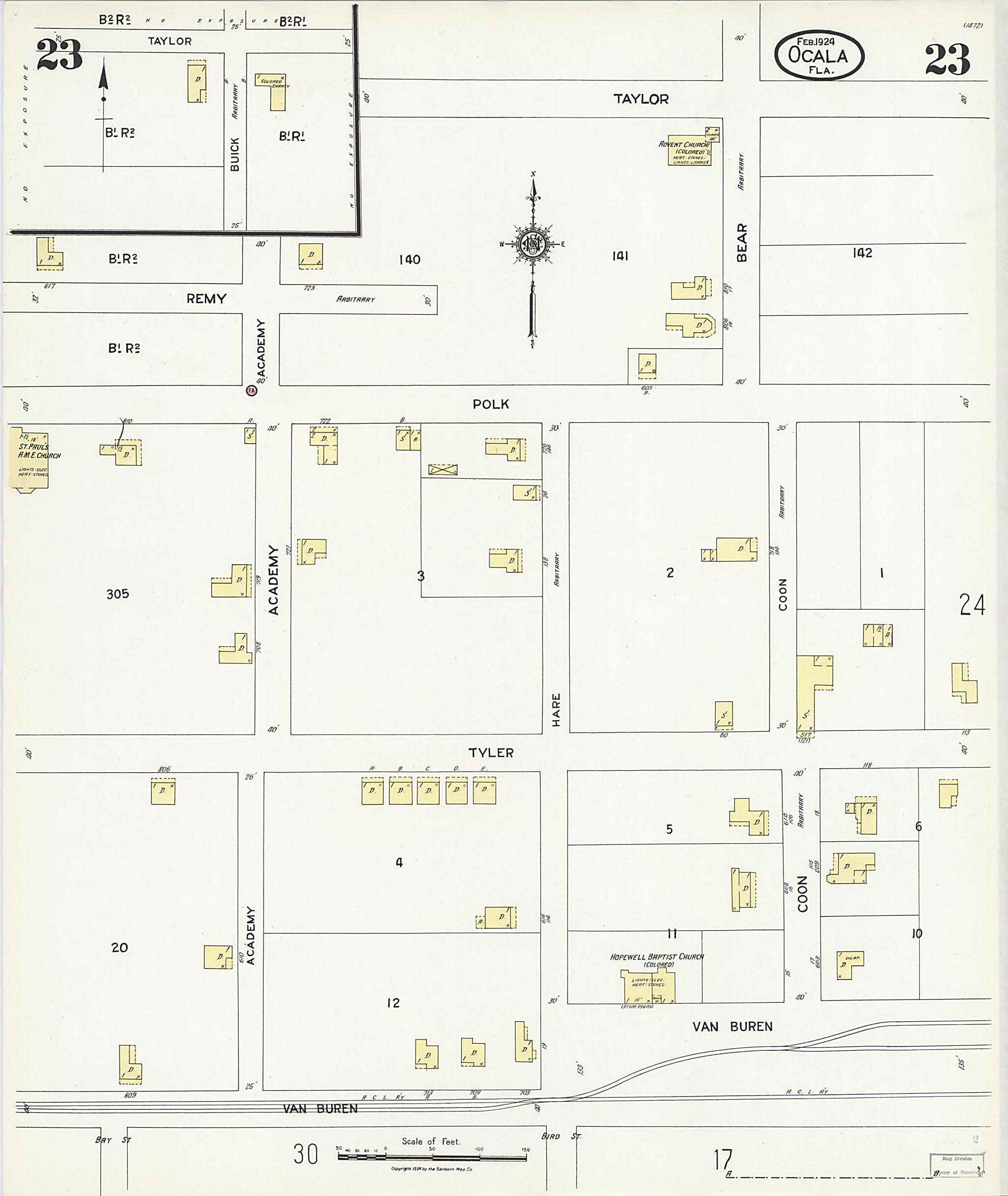 This old map of Zuber, Marion County, Florida was created by Sanborn Map Company in 1924
