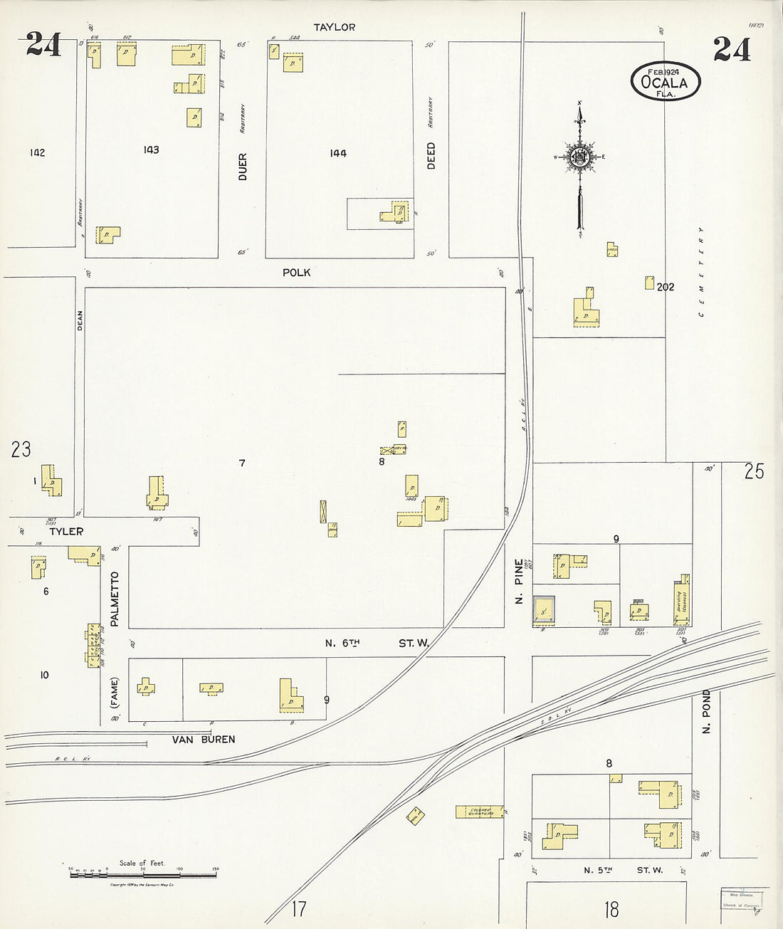 This old map of Zuber, Marion County, Florida was created by Sanborn Map Company in 1924
