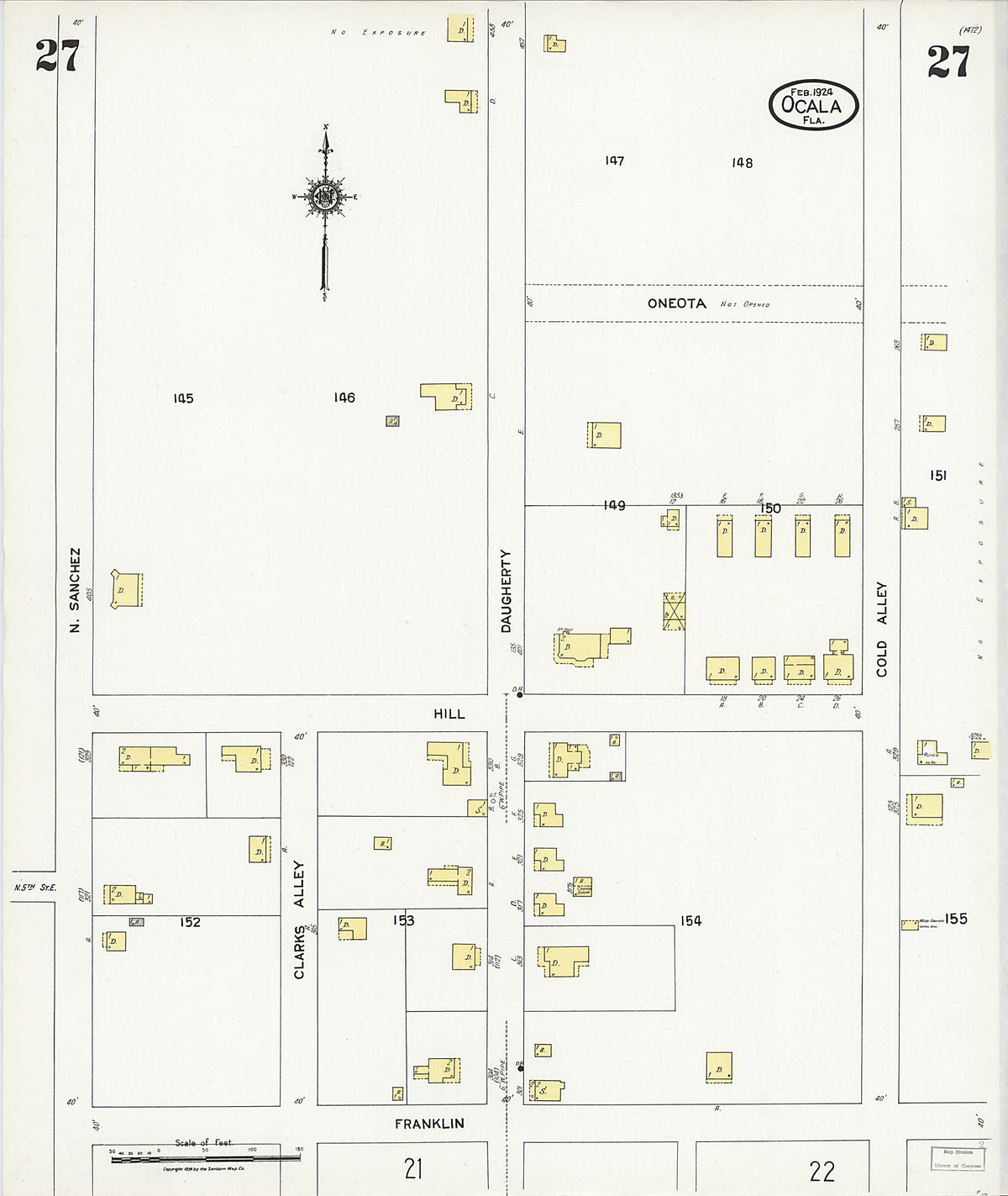 Ocala, Marion County, Florida 1924 (Sheet 27) by Relic Map Company